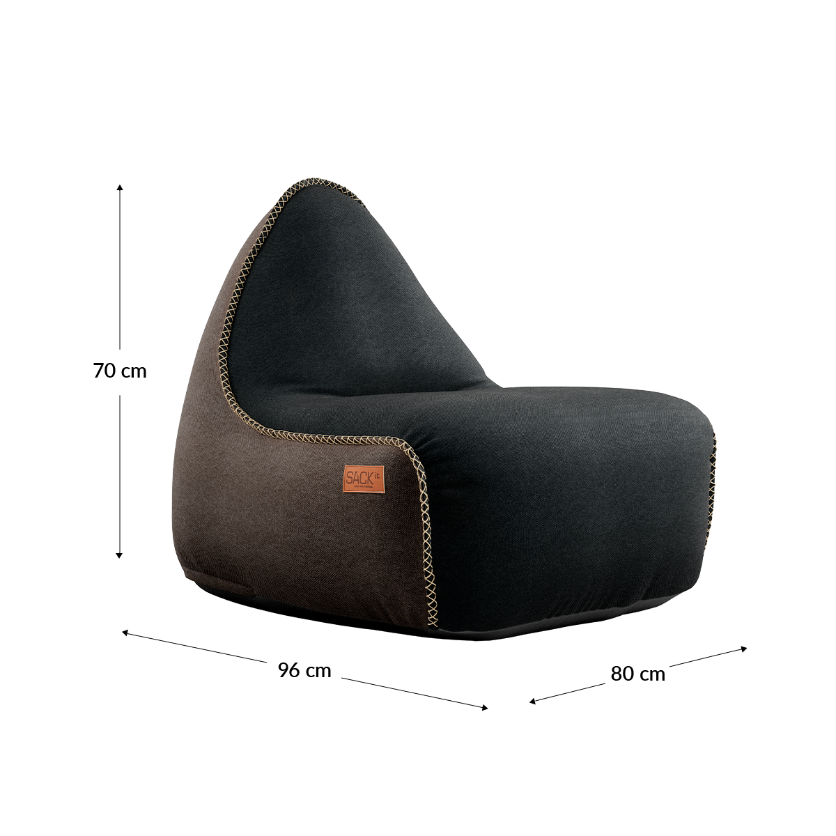 Canvas Lounge Chair - Black/Brown