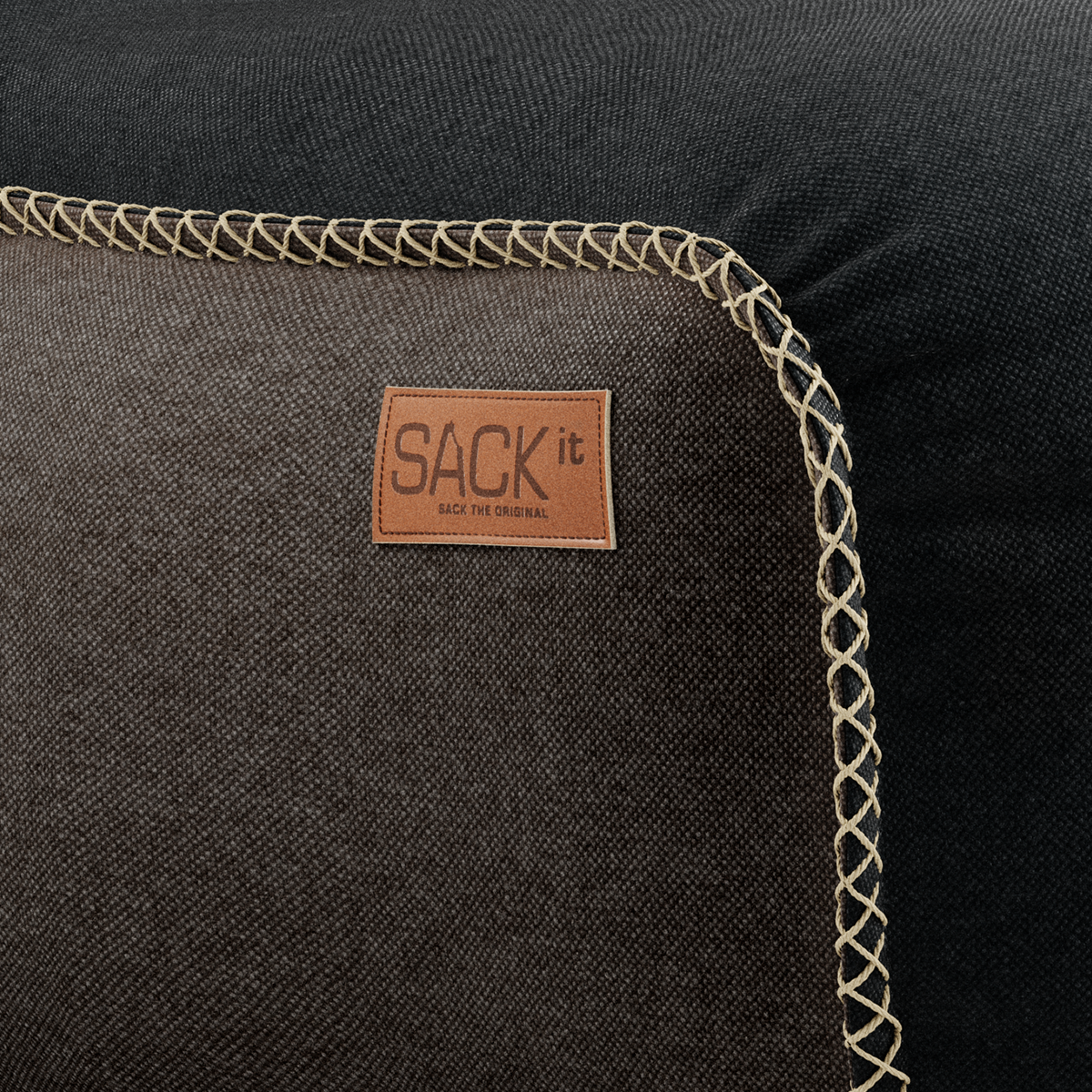 Canvas Lounge Chair - Black/Brown
