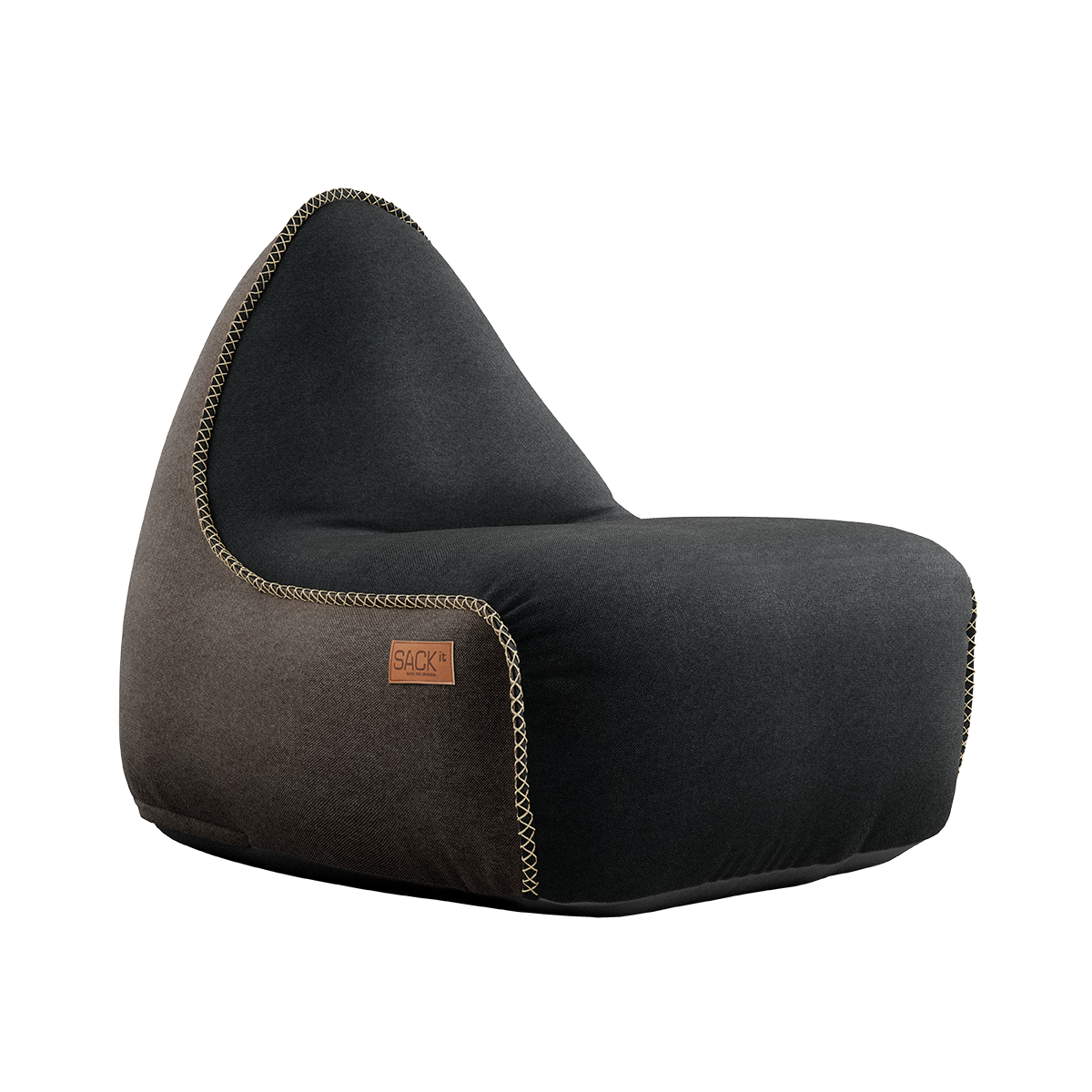 Canvas Lounge Chair - Black/Brown