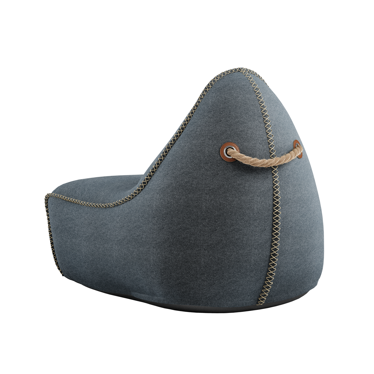 Canvas Lounge Chair & Pouf