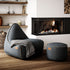 Canvas Lounge Chair & Pouf