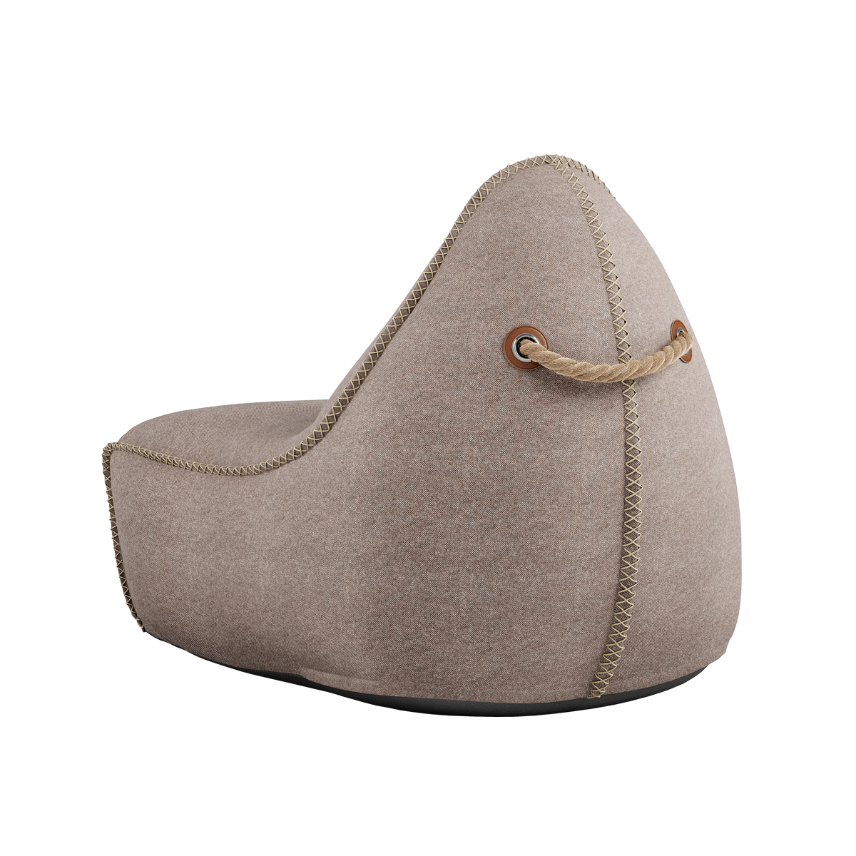 Canvas Lounge Chair & Pouf