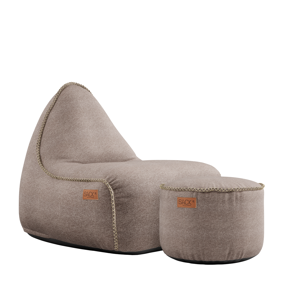 Canvas Lounge Chair & Pouf