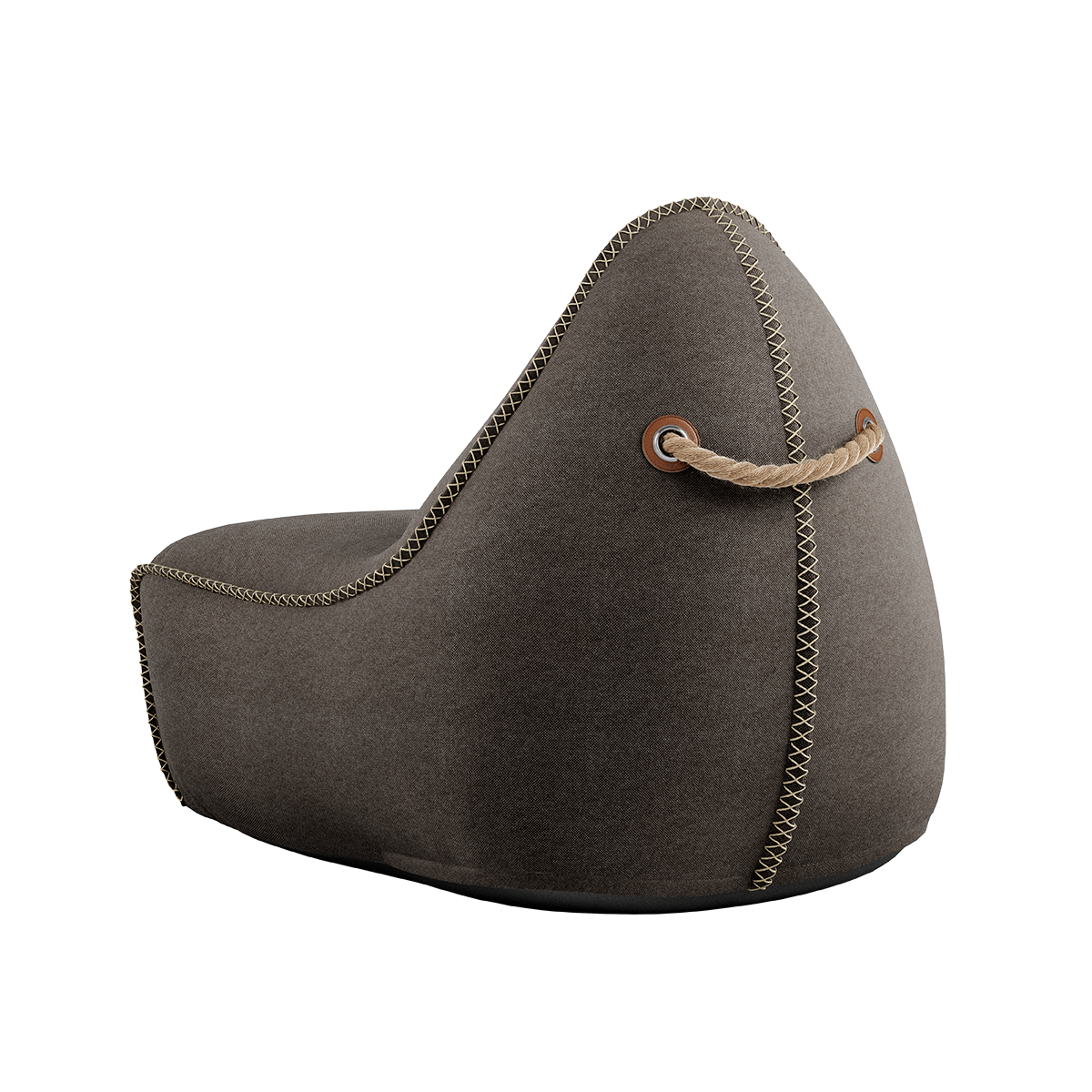 Canvas Lounge Chair & Pouf