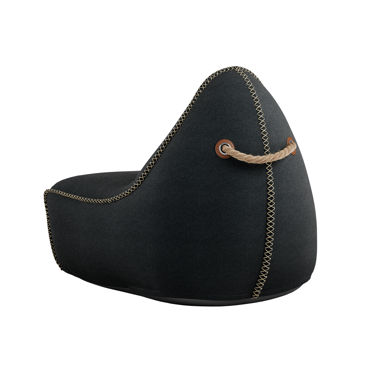 Canvas Lounge Chair & Pouf