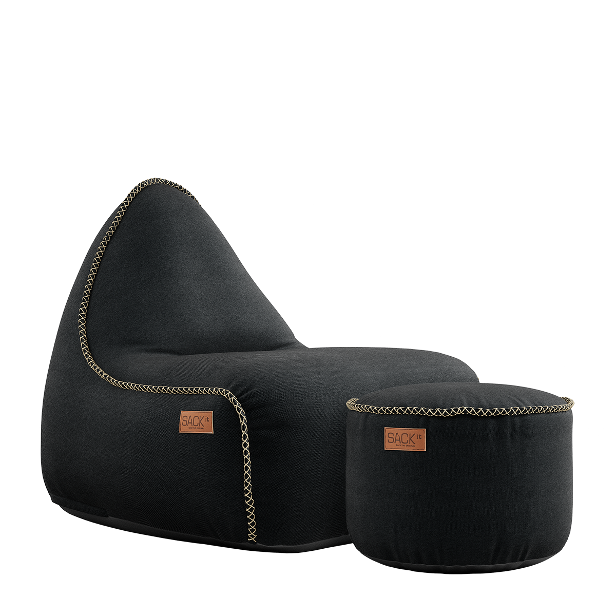 Canvas Lounge Chair & Pouf